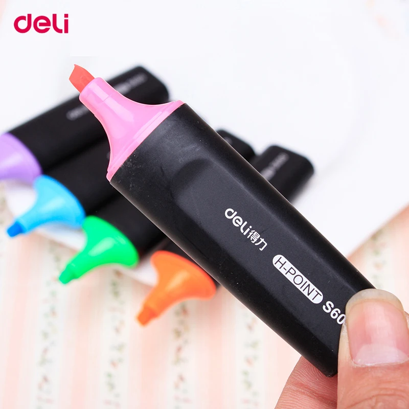 Deli 1 шт. флуоресцентная ручка набор маркер ручка кисть офисные школьные канцелярские модные новые милые оптом 6 цветов высокие зажигалки