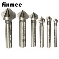 

6pcs 3 flute 90 degree HSS Chamfer Cutter Chamfering Drilling Mill Drill Set Milling Cutting Tool Set