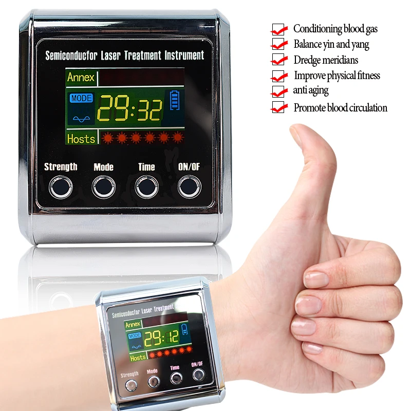 

650nm laser Physiotherapy Wrist Apparatus Diode LLLT To Treat cholesterol hypertension cerebral diabetes rhinitis thrombosi