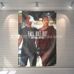 "Fall Out Boy" Большие размеры Рок-Группа Знак Ретро плакат 56x36 дюйма HD баннеры, флаги искусства ткани гостиная Декор