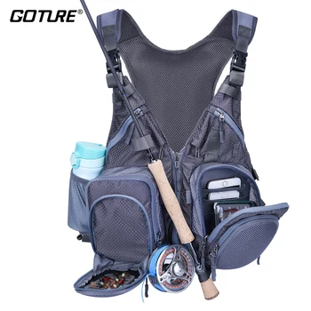 

Goture Fly Fishing Vest Multi Function And Multi Pockets Backpack Jacket Vest Polyester And Nylon Meterial With 5 Surprise Gifts