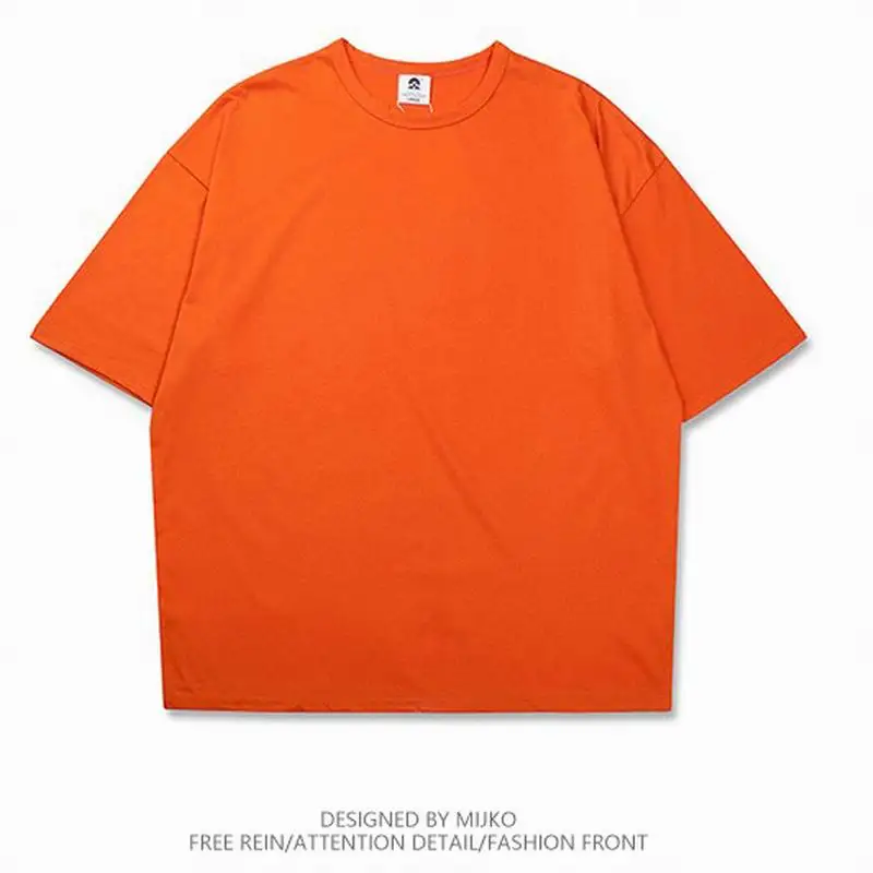 summer Oversized T Shirt Men Fashion Plain Sleeve T shirts Men Loose Black Man shirts Harajuku Mens S- XXL