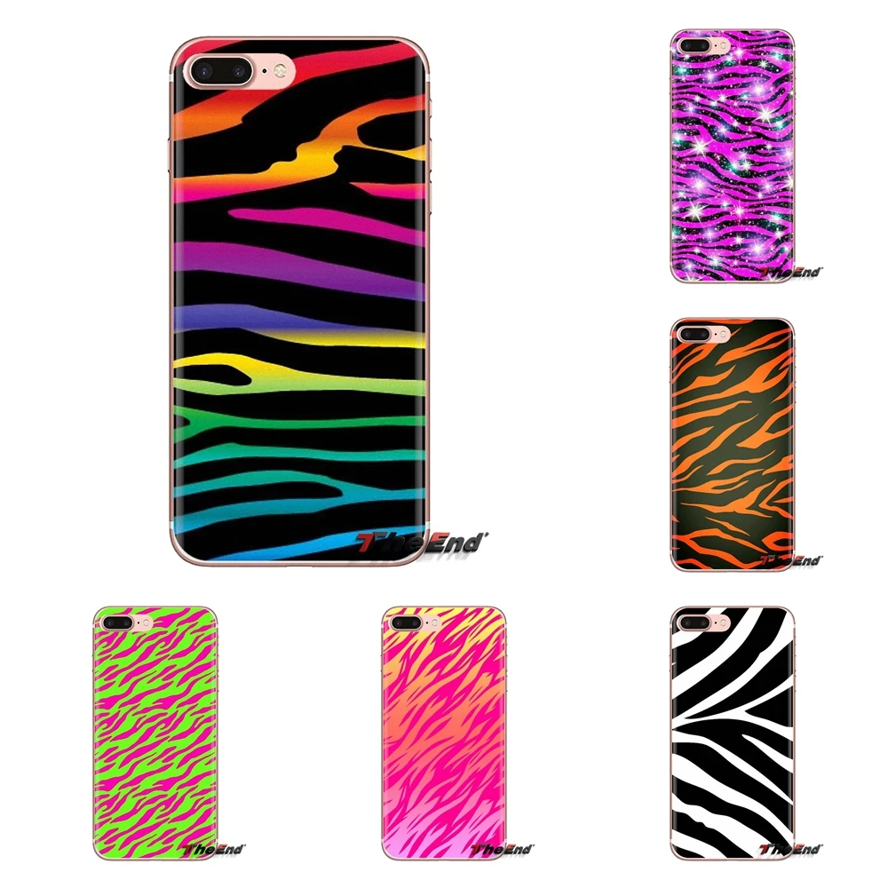 Soft Transparent Cases Covers Colorful neon Zebra For Huawei Mate Honor 4C 5C 5X 6X 7 7A 7C 8 9 10 8C 8X 20 Lite Pro |