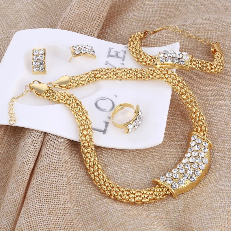 Amazing Price Wedding Gold Jewelry Sets For Women Pendant Statement African Beads Crystal Necklace Earrings Bracelet Rings 77 Amazing Price Wedding Gold Jewelry Sets For Women Pendant Statement African Beads Crystal Necklace Earrings Bracelet Rings