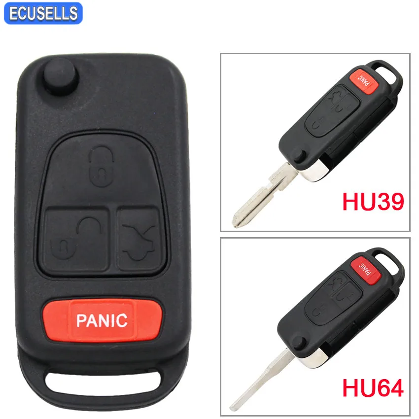 

3+1/4 Button Folding Flip Remote Key Shell Case For Mercedes Benz ML320 ML55 AMG C230 S500 E420 500SL C280 HU39/HU64 Uncut Blade