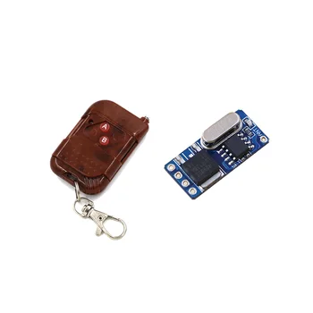 

Hot Sales DC3.5V-12V Mini Wireless Remote Control Switch System Receiver+Peach Transmitter with 2 Buttons for Smart Home 315/433