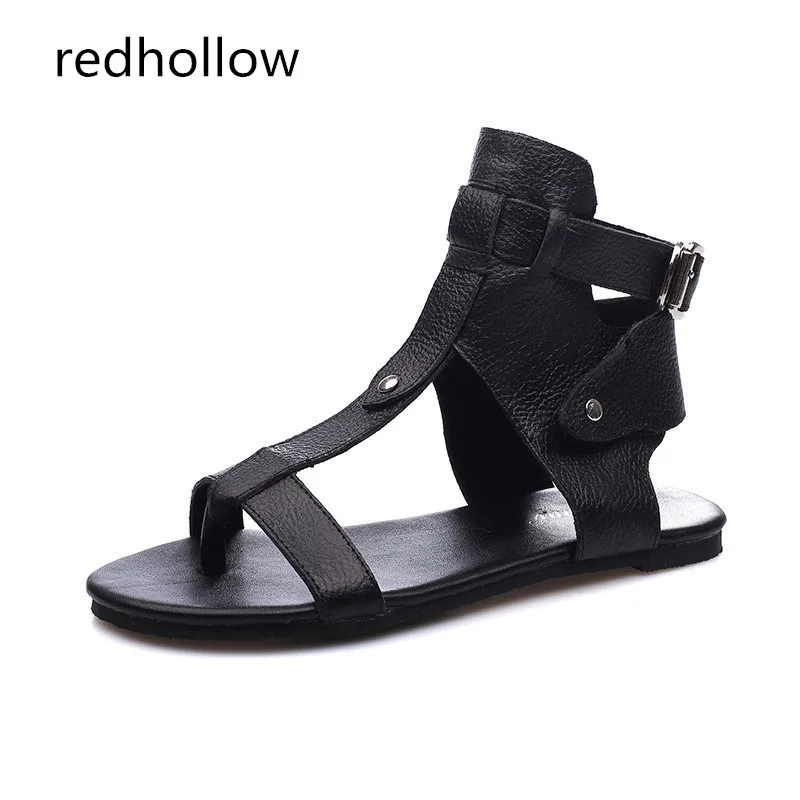 

Gladiator Sandals Women Casual Shoes Summer Flat Sandals Rome Style Genuine Leather Shoes Ladies Sandals Summer Mujer Sandalias