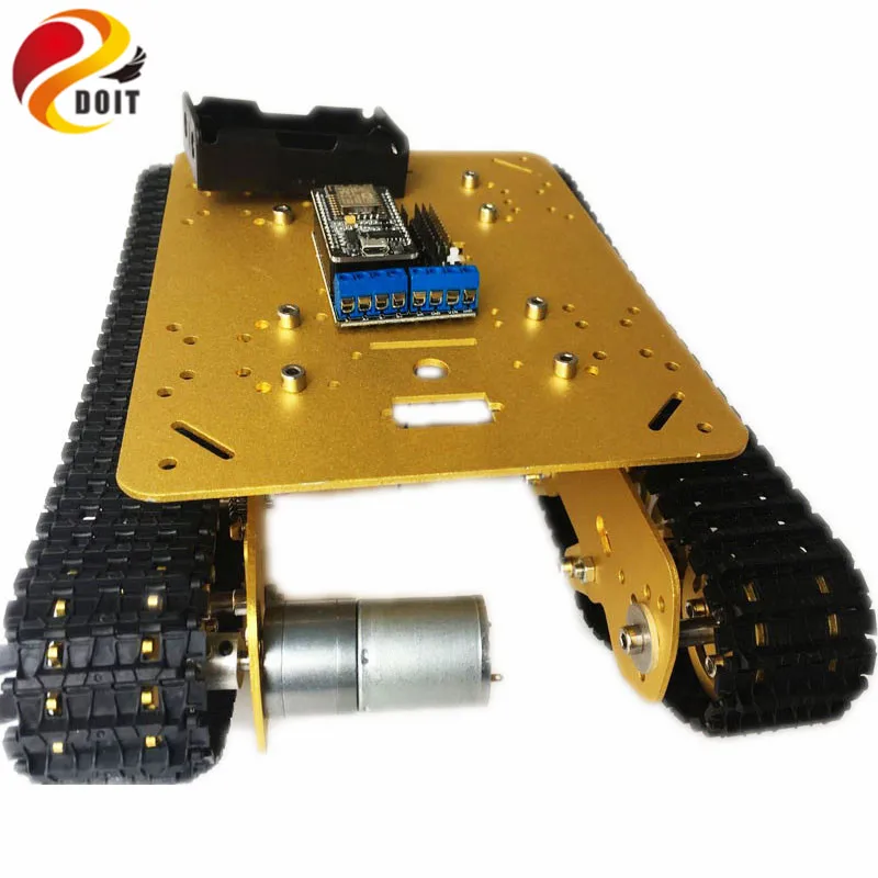DOIT TS100 RC WiFi Robot Tank Car Chassis Controlled by Android/iOS Phone based on Nodemcu ESP8266 Development Kit with Video DOIT TS100 RC WiFi Robot Tank Car Chassis Controlled by Android/iOS Phone based on Nodemcu ESP8266 Development Kit with Video