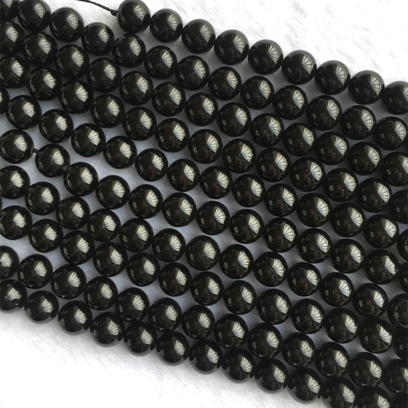 Natural Genuine Black Tektite Round Loose Smooth Beads 4mm 6mm 8mm 10mm 12mm 14mm 15" 05505 5