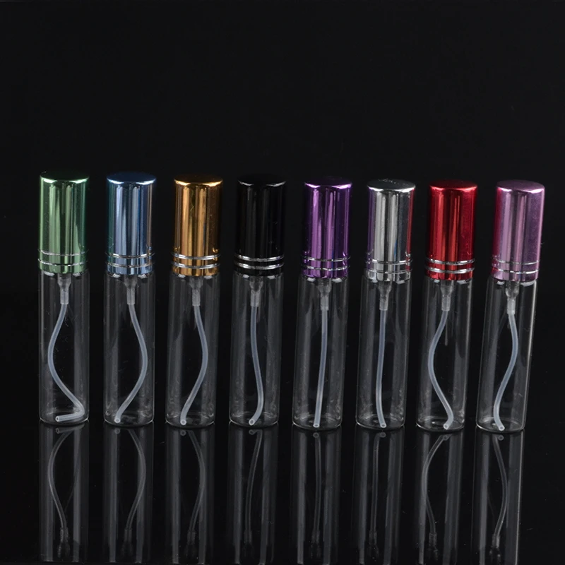 

MUB - 5 ml (100 pcs/lot) Clear Glass Perfume Refill Bottle Aluminum Pump Spray Refillable Sprayer Atomizer Bottle Perfume