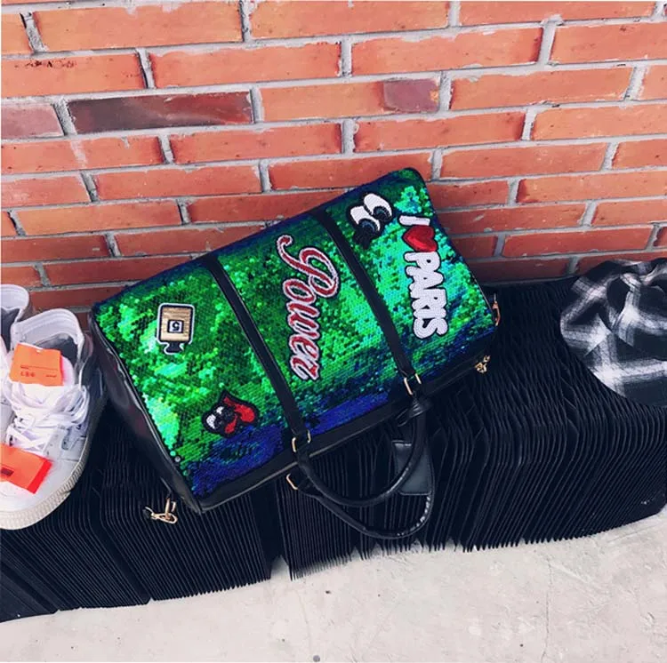 2019 горячая Распродажа модная повседневная женская сумка с блестками для путешествий с буквами на плечо диагональные сумки для девочек