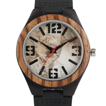 

Men's Nature Bamboo Wood Watches Handmade Wooden Wrist Watch Genuine Leather Band Clock Bangle Bracelet Gift saat erkekler