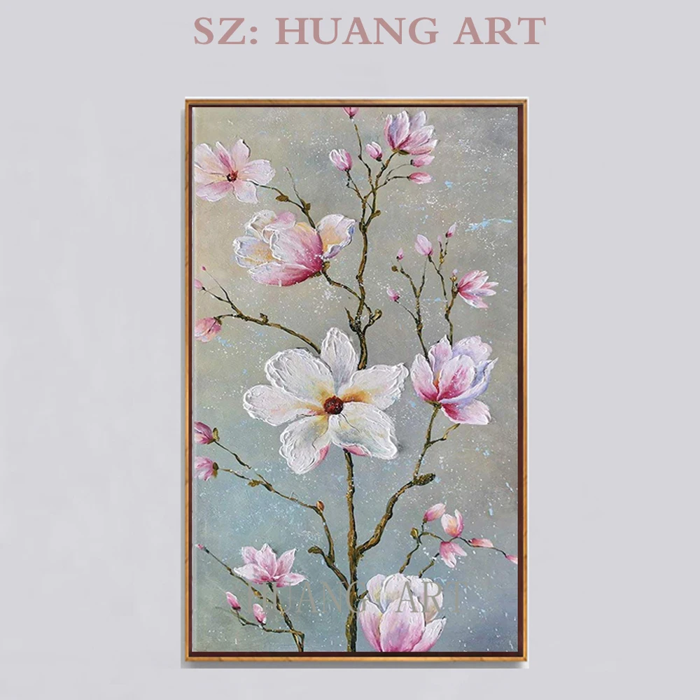 

100% Hand-painted Oil Painting on Canvas Beautiful Colorful Flowers Paintings Modern Home Sitting room Decor Canvas Wall Art 3