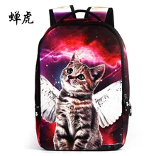 2016 neue Heiße verkauf engel katzen präge frauen rucksack mädchen schüler schultasche rucksäcke reise rucksäcke paket verschiffen frei