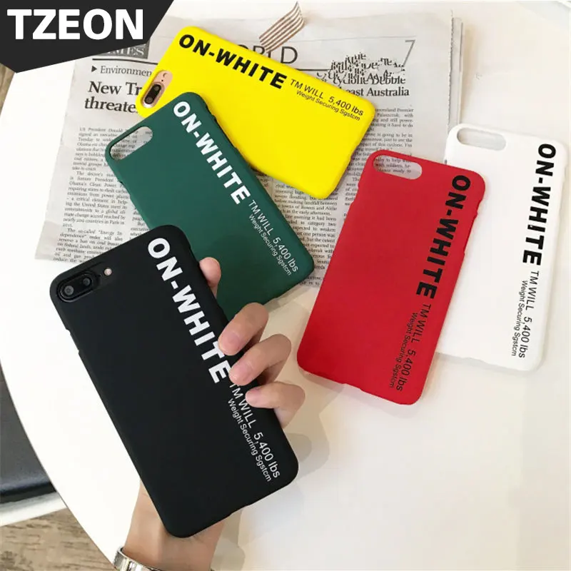 Trend Off On White POP Fashion Hard Phone Case For Iphone X 6s 6 S 7 Plus 8 8plus Character Brand Back Cover Protect Coque Funda