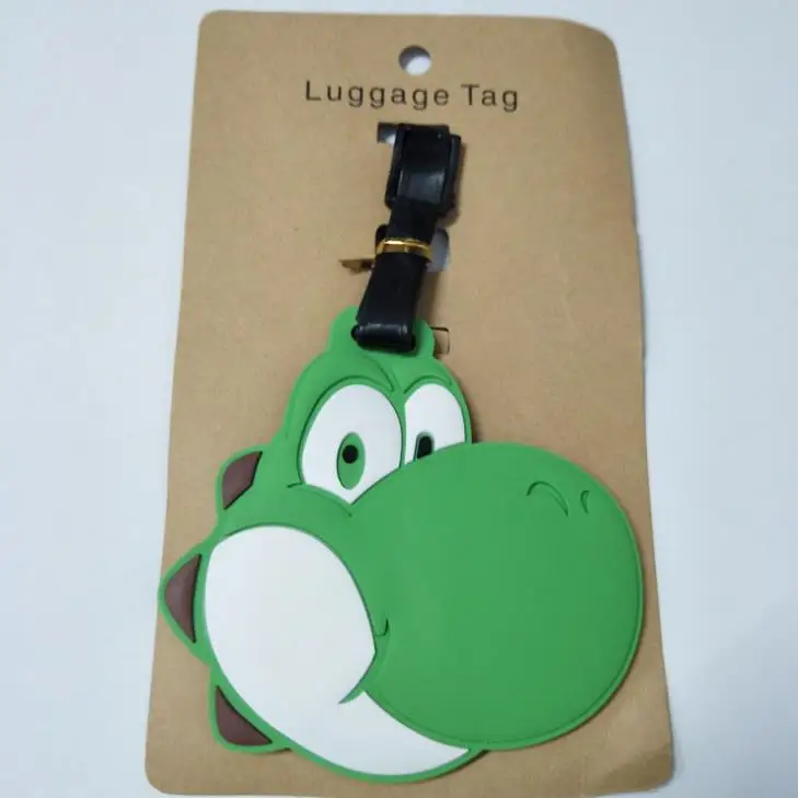 1 Pcs Cartoon Super Mario Bros PVC Cosplay Key Chain Soft Rubber Luggage Tag Boarding Pass Bag Tags Hanging Action Figures