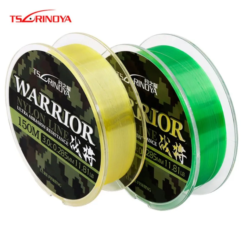 TSURINOYA WARRIOR желтый зеленый 150 м 1,0#1,5#2,0#3,0# нейлоновая линия для раковины, линия для раковины, низкая растягивающаяся линия Pech для подводной охоты Vissen