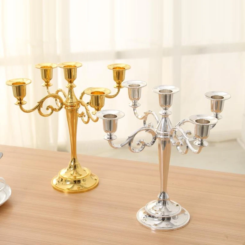 

Wholesale Silver/Gold/Black/Bronze Metal Candle Holder 5-arms/3-arms Candle Stand Wedding Candlestick Candelabra Drop Shipping
