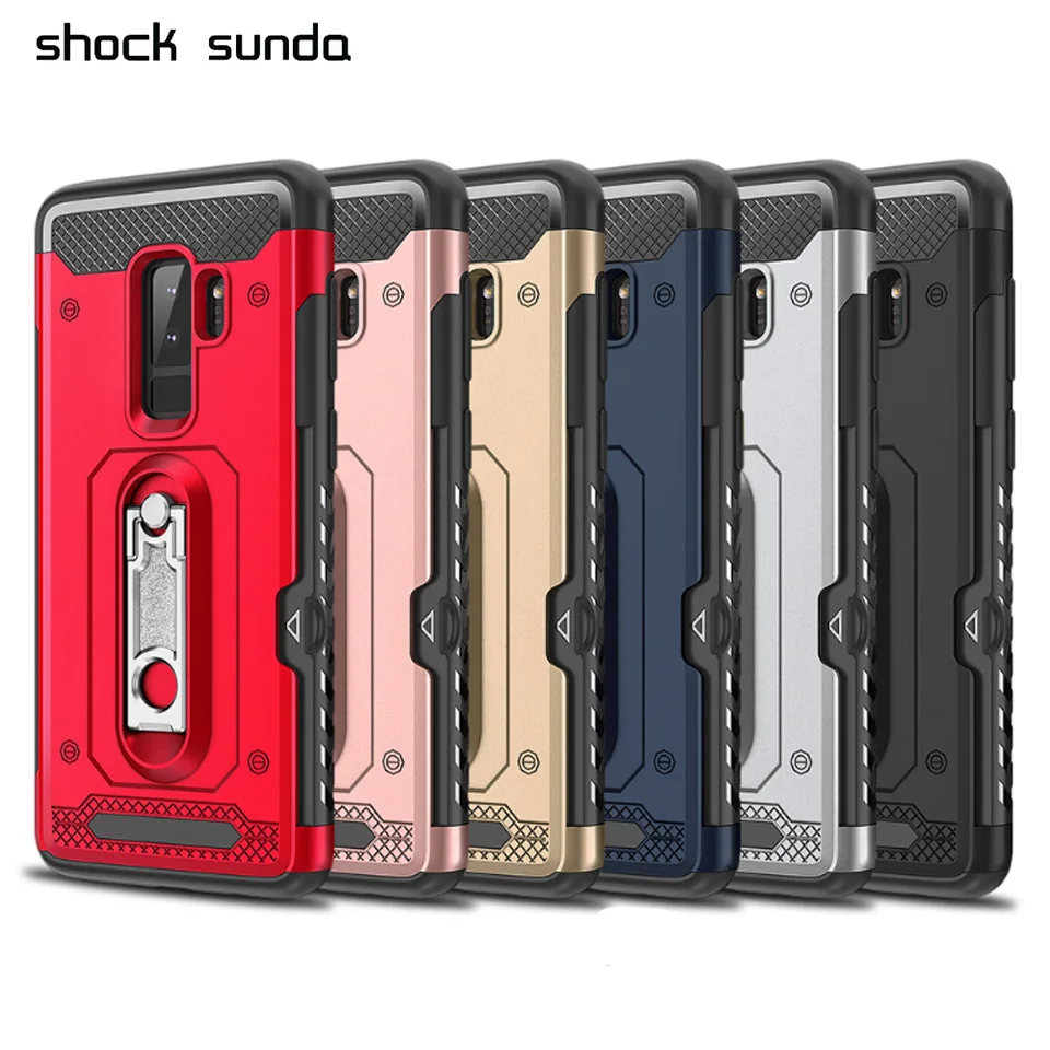 

Luxury Hard Armor Shockproof Case for Samsung Galaxy S9 Case Silicone Wallet Card Slot Cover for Samsung S9 Plus Case Cover
