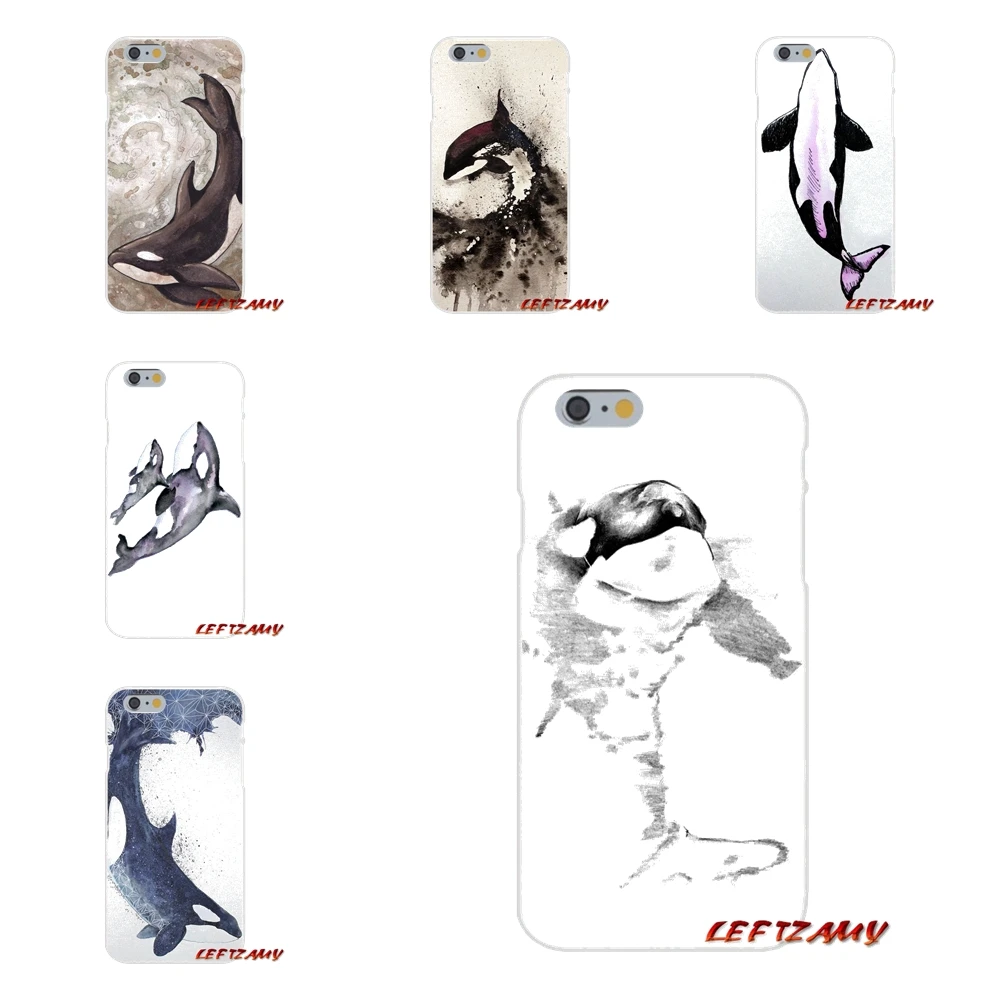 

For Samsung Galaxy S3 S4 S5 MINI S6 S7 edge S8 S9 Plus Note 2 3 4 5 8 Accessories Phone Case Covers Killer Whale Orca Watercolor