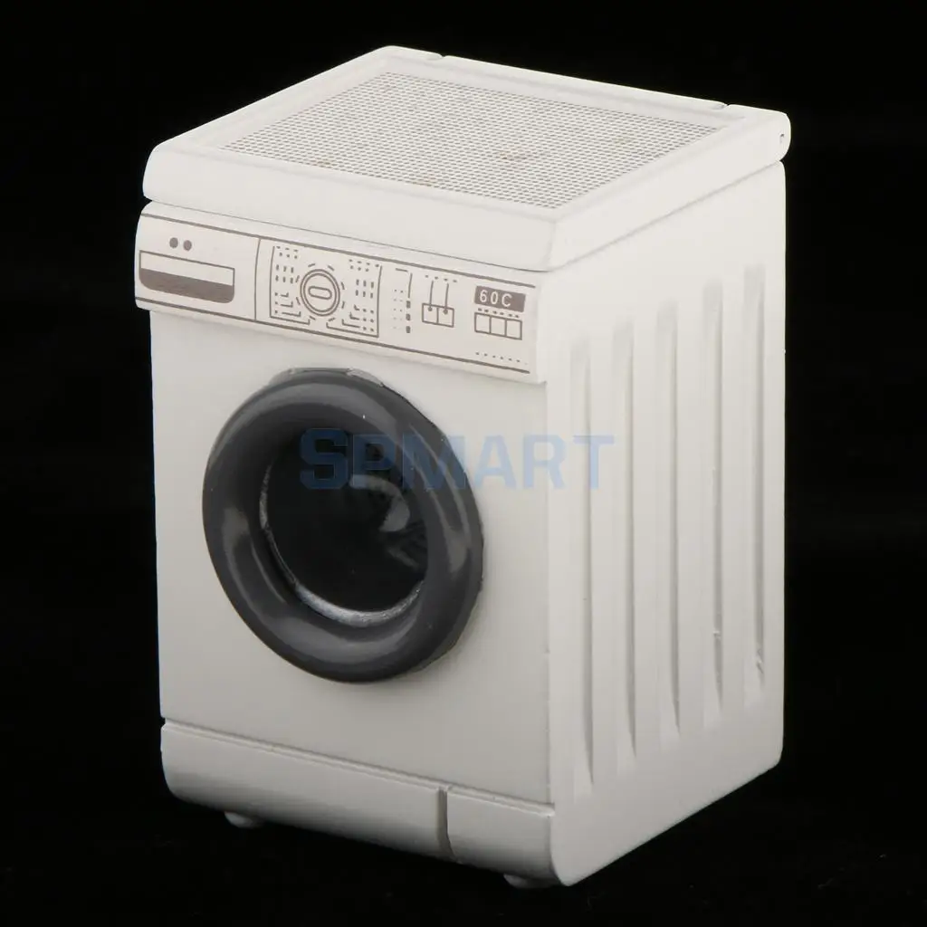 1/12 Scale Dollhouse Miniatures White Washing Machine Washer Home Appliance 12th Dolls House Accessories 