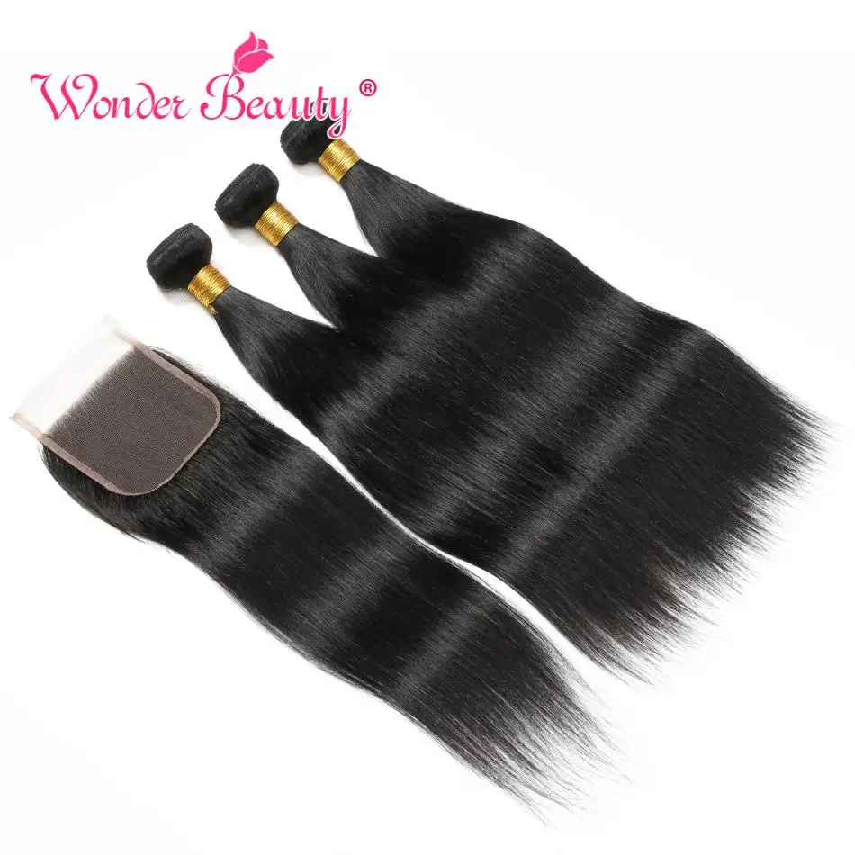 Human hair bundles with closure 