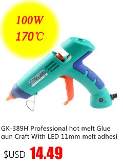 GK-389H Professional hot melt клеевой пистолет Craft со светодиодный 11 мм Клей ручной шприц пистолет диспенсер пистолет растаял handy heate