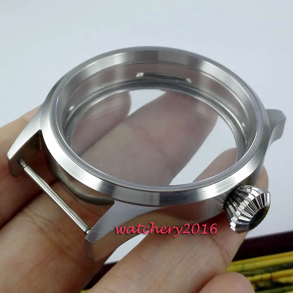 43mm sapphire glass stainless steel case fit eta 6497 6498 sea gull ST 3600 movement watch case 43mm sapphire glass stainless steel case fit eta 6497 6498 sea gull ST 3600 movement watch case