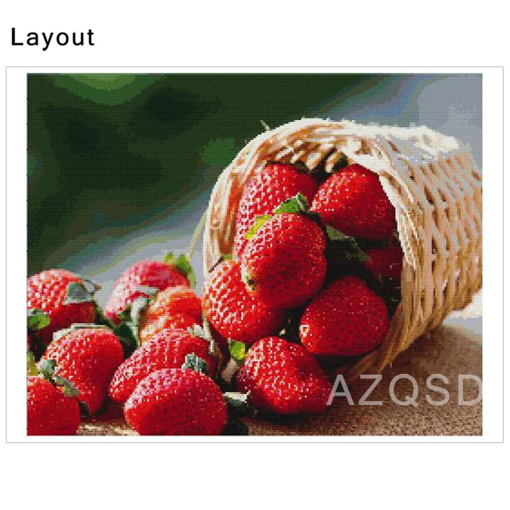 AZQSD алмазные вышитые фрукты картина из смолы дрель 5D DIY Алмазная мозаика