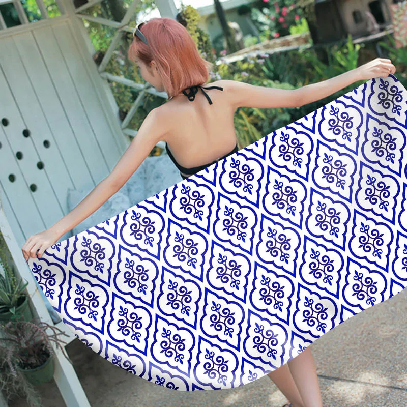 

New Ins Style Bath Towel Beach Towel Microfiber Digital Printed Picnic Blanket Swimming Pool Mats Seaside Beach Towels