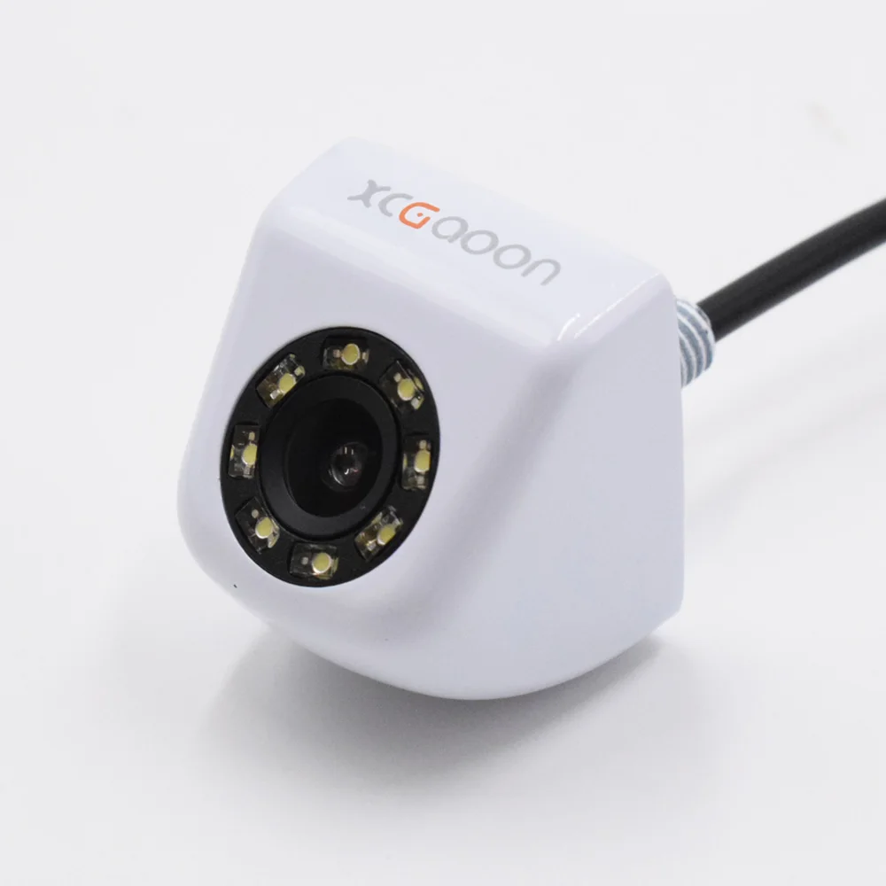 XCGaoon CCD Автомобильная камера заднего вида, настоящая водонепроницаемая(IP67), широкий угол обзора, 8 светодиодный фонарь, ночное видение, парковочная система заднего вида - Название цвета: Белый