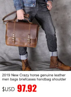 Мужские Редкие Crazy Horse кожа Портфели мужской большой натуральной кожаный деловой портфель для ноутбука сумки Сумка