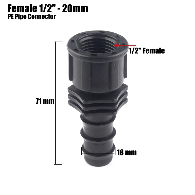 5 шт. 1/" 3/4" гнездовой коннектор для орошения, соединители для полива полиэтиленовых труб, резьбовые соединители для садовой воды, прямой адаптер для пагода