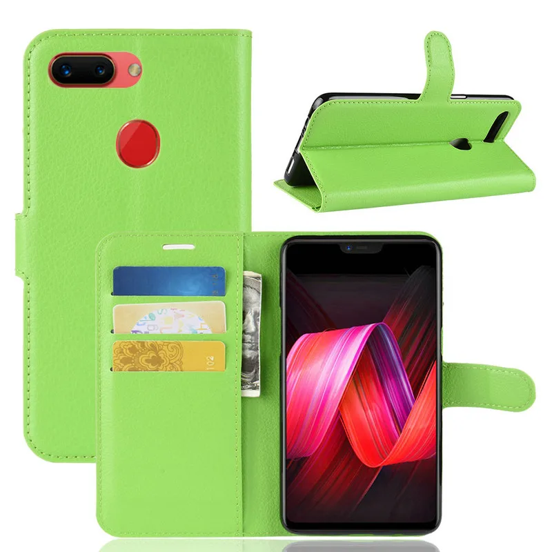 Oppo R15 Dream Mirror Pro деловой кошелек личи из искусственной кожи чехол книжка откидная