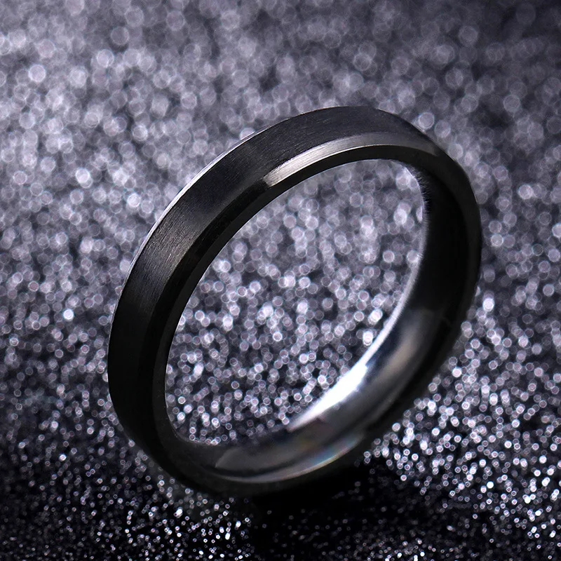 HUANZHI вольфрамовый стальной матовый гладкий три цвета свадебные пары двойной Коническое кольцо для женщин мужчин простые аксессуары