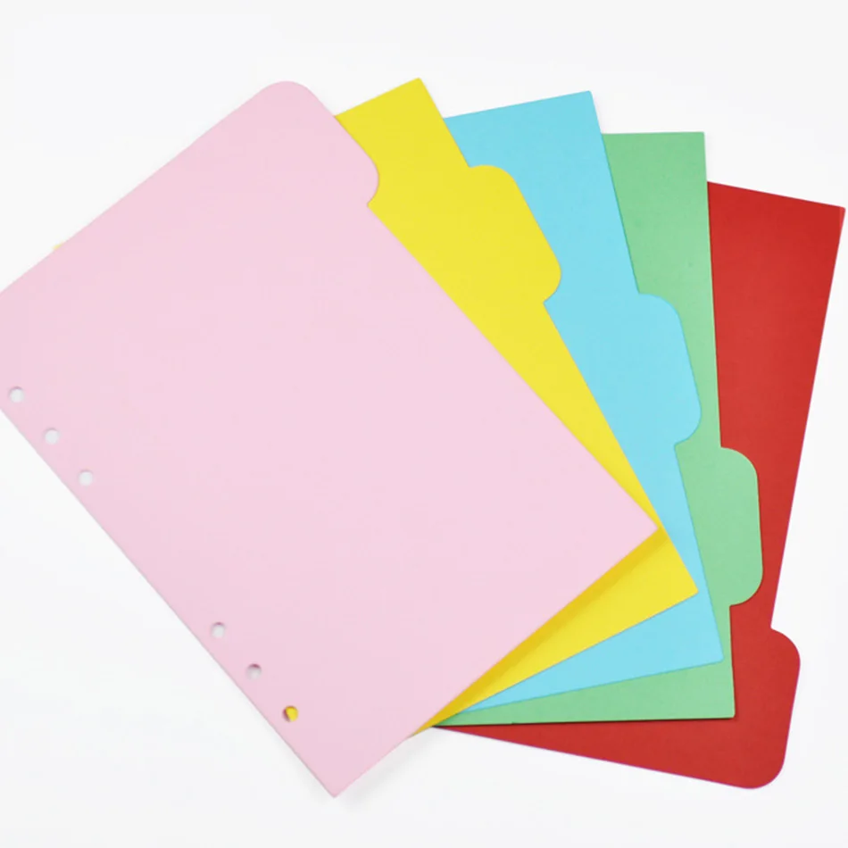 A5/A6 6 Holes Vertical Version Paper Notebook's Index Page Spiral Book Category Page Office Planner Accessories Slip Sheet