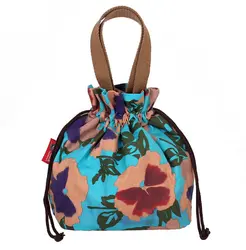 Сумка снова Новые популярные женские леди мини-сумка-мешок для девочек маленький цветочный Печать холщовый мешок кошелек