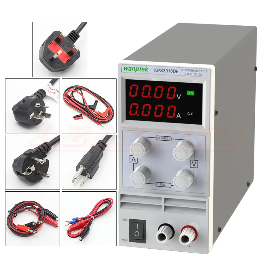 

KPS3010DF LED display switch DC Power Supply protection function 30V 10A 0.1V / 0.001A 110V US 220V EU plug