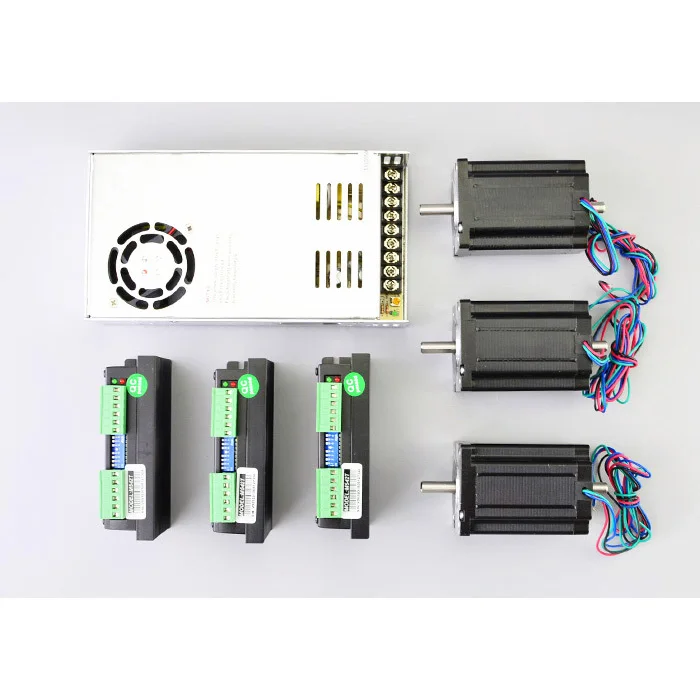 

CNC Kit 3 Axis 3.1Nm(439 oz.in) Kit Nema 24 Stepper Microstep 3.5A 350W & M542T Driver for CNC Router