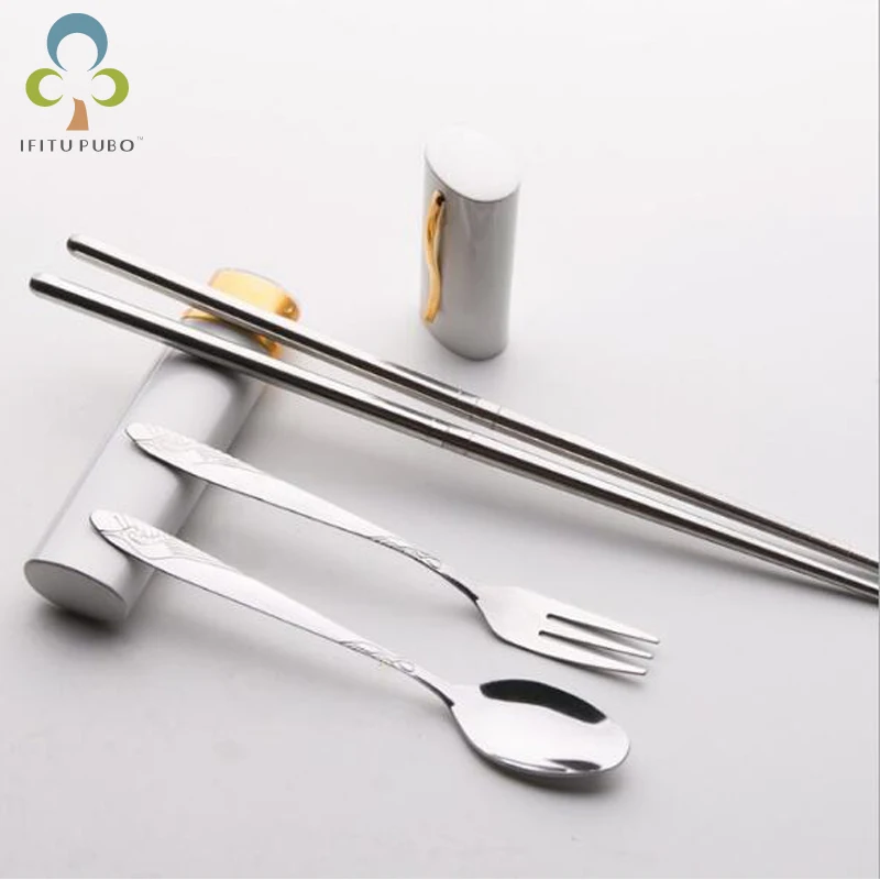 

Penholder-style tableware three-piece folding Cutlery Set portable tableware color optional LYQ