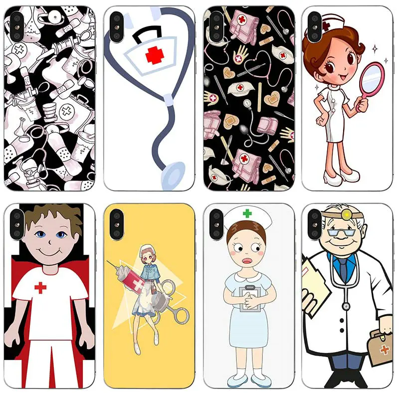 

Soft TPU Mobile Phone Cases for iphone 7 6S 6 8 Plus 5 5S 5C SE X XR XS Max 4 4S Shell Nurse Medical Medicine Health Heart