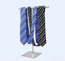 6pcs New stainess steel silk scarves display stand adjustable tie necktie display holder women's handbag wig purse showing rack hot sell metal tie display rack necktie display stand