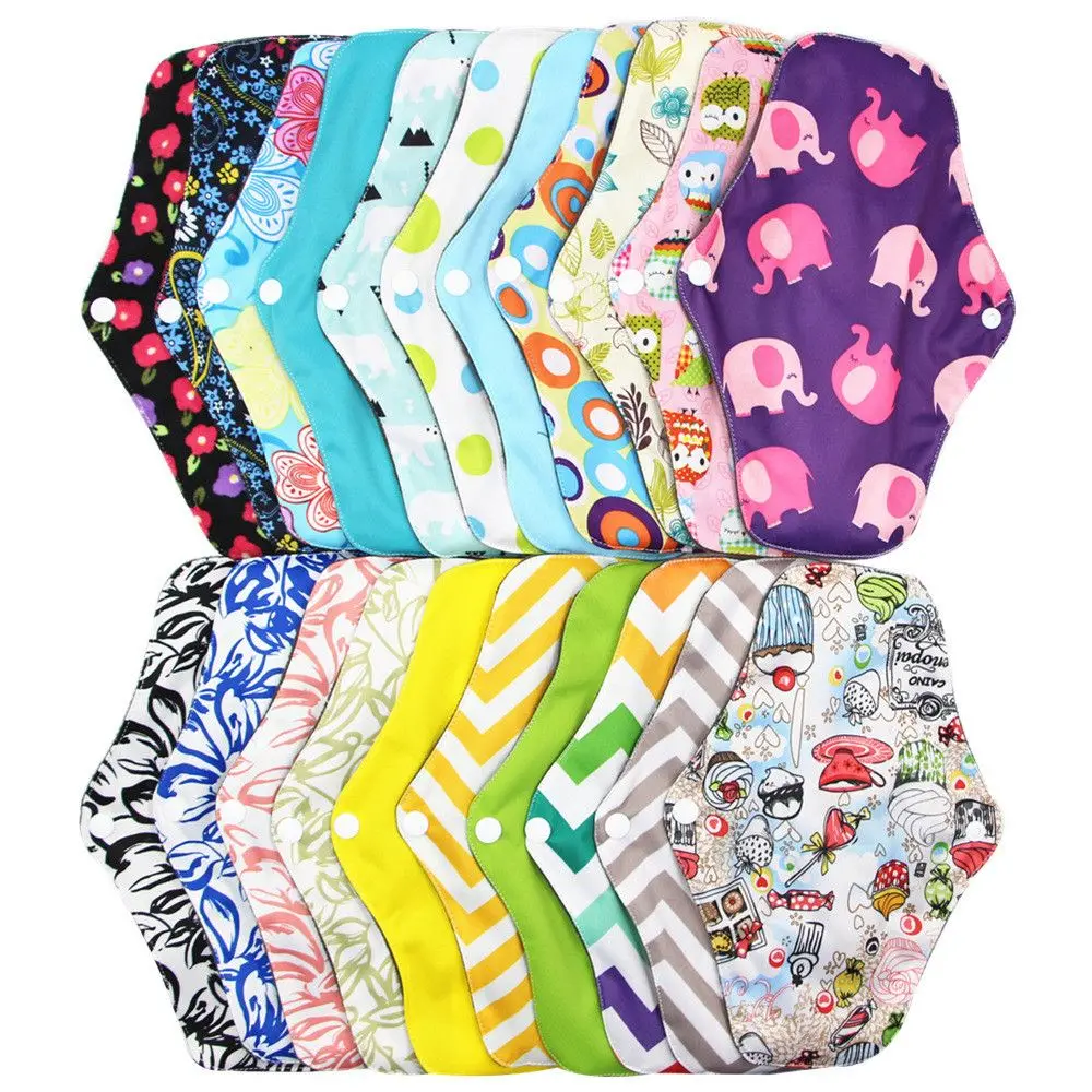 2pcs Washable Menstrual Pad Reusable Sanitary Mama Bamboo Cotton Cloth Pads Feminine Hygiene Panty Liner Soft Towel Pads|Подгузники для