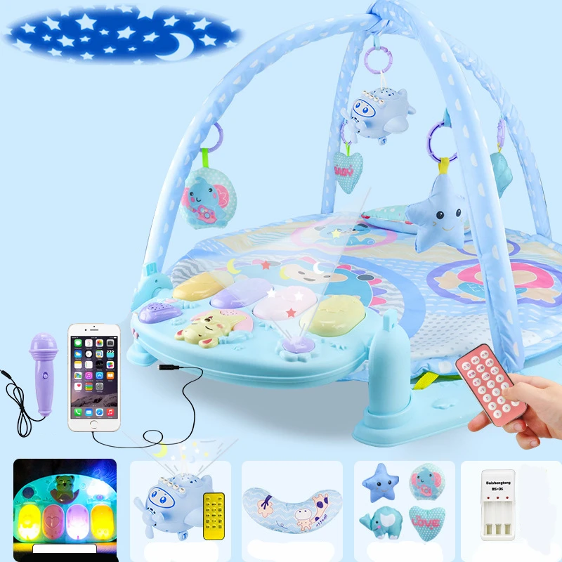 

Gym Mat Projetion Baby Plat Mat Remot Control Toys Kids Developing Mat Soft Infant Baby Floor Carpet Rug Activity Crawling Mat