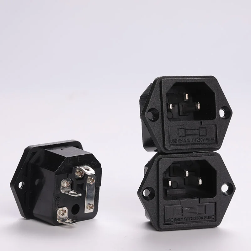 The Longest Side Of The Connector Is About 44.5mm Wide 33.2mm AC Power Socket High Power 15A / 250V Flat Foot With Ear Connector