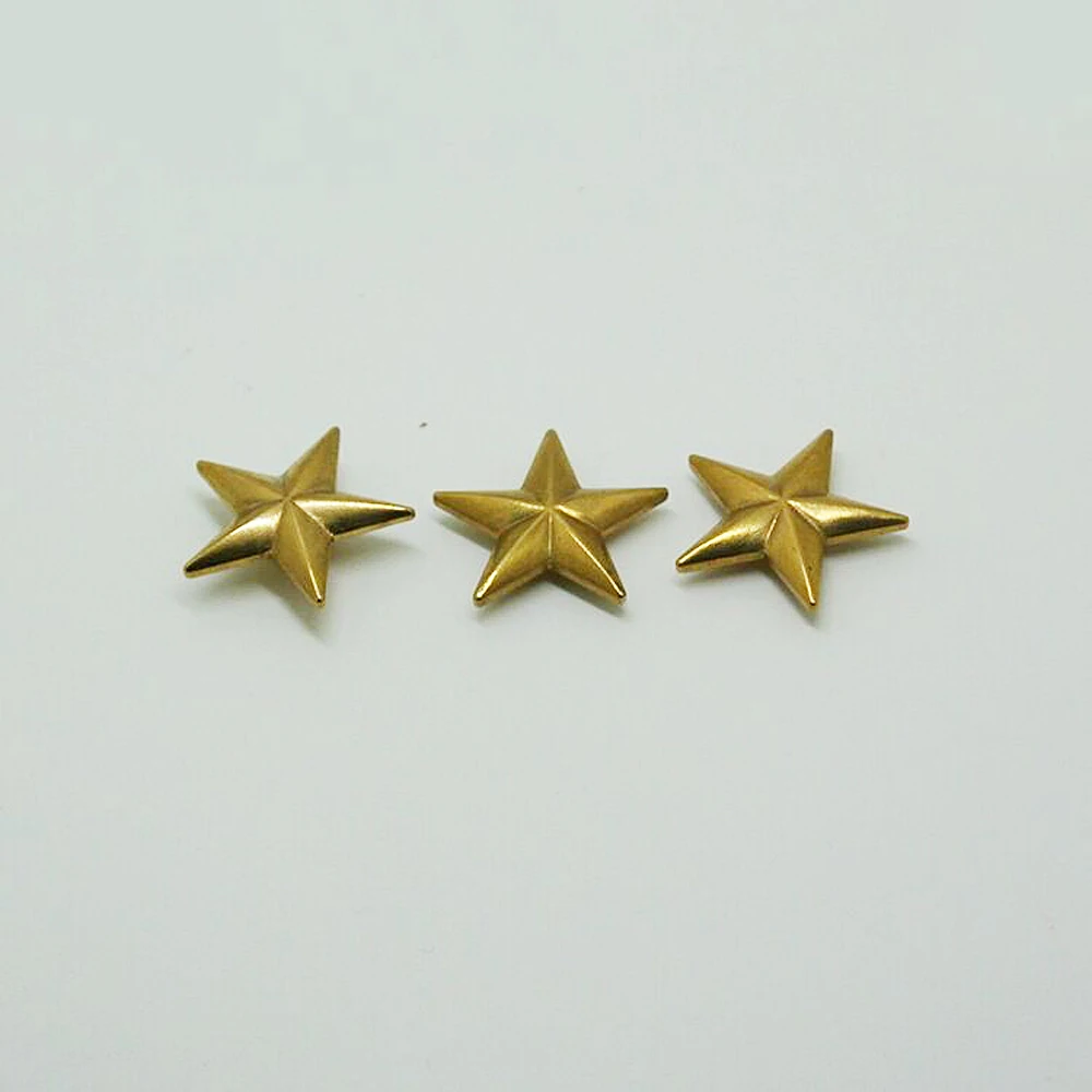 DIY solid brass material five point star pentagram design caibu rivet