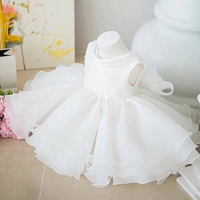 

Newborn Baby Girls Party Dress Layered Tulle Princess Baptism Christening 1st Birthday Party Dress Gift Infant Tutu Girls Gown