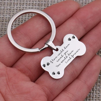 

Dog Pets Loss Key Chain Hand Stamped If Love Could...You Would Have Lived Forever"For Dog Lover Souvenir Memrial Jewelry