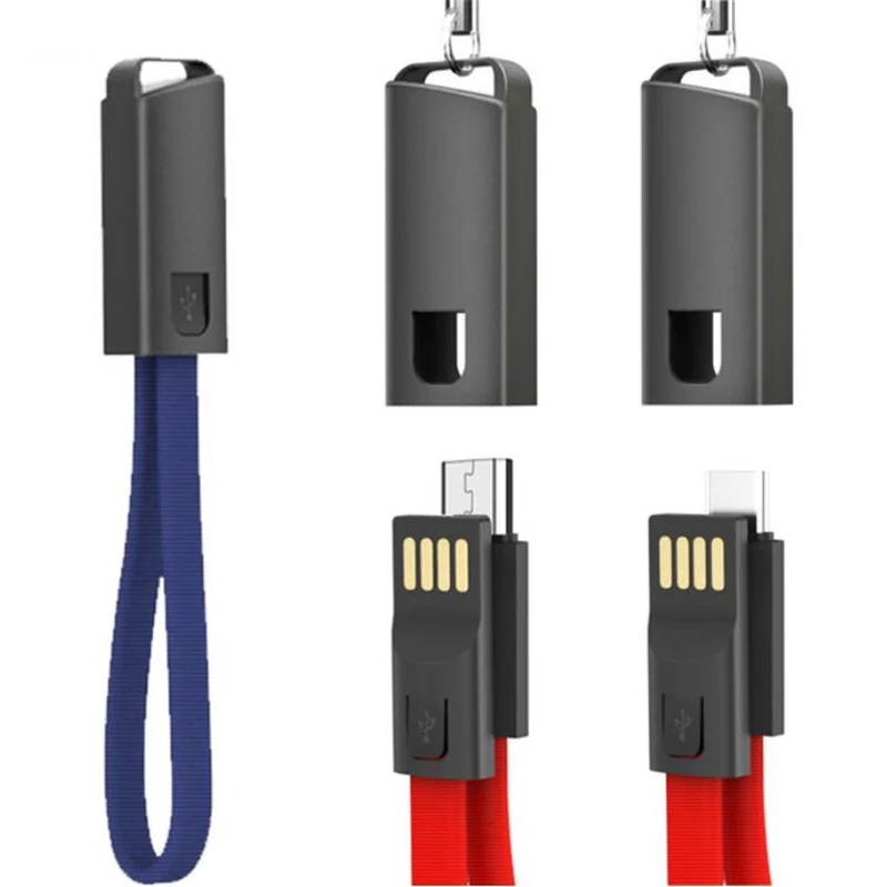 

Fast Charge Data Cable Keychain USB Micro Cable Type C Cable For iPhone 7 8 X For Samsung Xiaomi Android Fast Charging Wire Cord