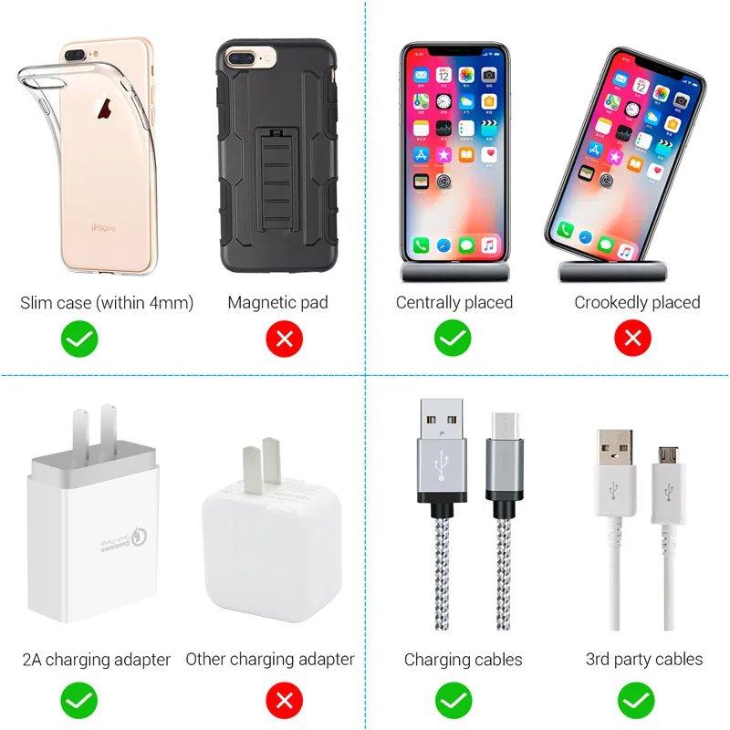 Turata Quick Charge 3 0 Беспроводной Зарядное устройство для iphone X USB быстрой зарядки база